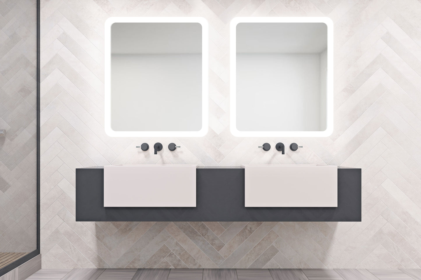 Forte Rounded Rectangle Lighted Mirror