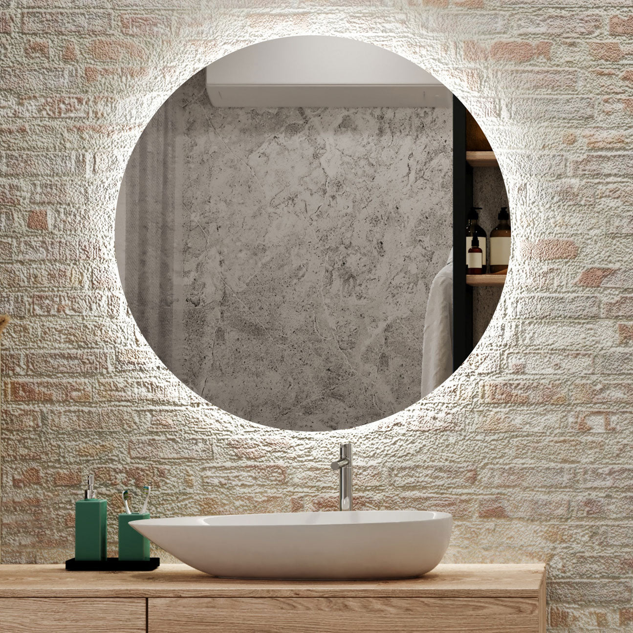 Halo Round Lighted Mirror – Séura