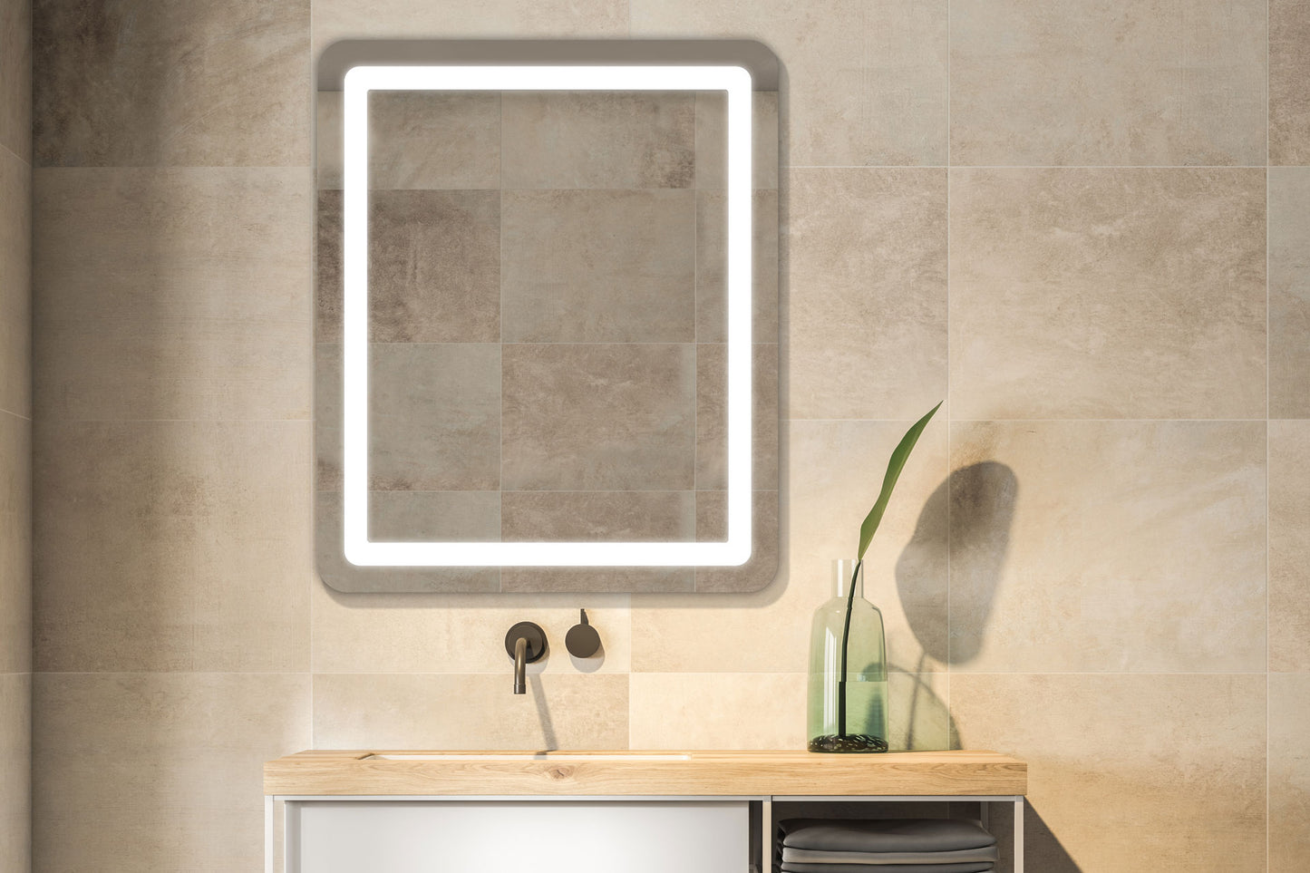 Allegro Rounded Rectangle Lighted Mirror