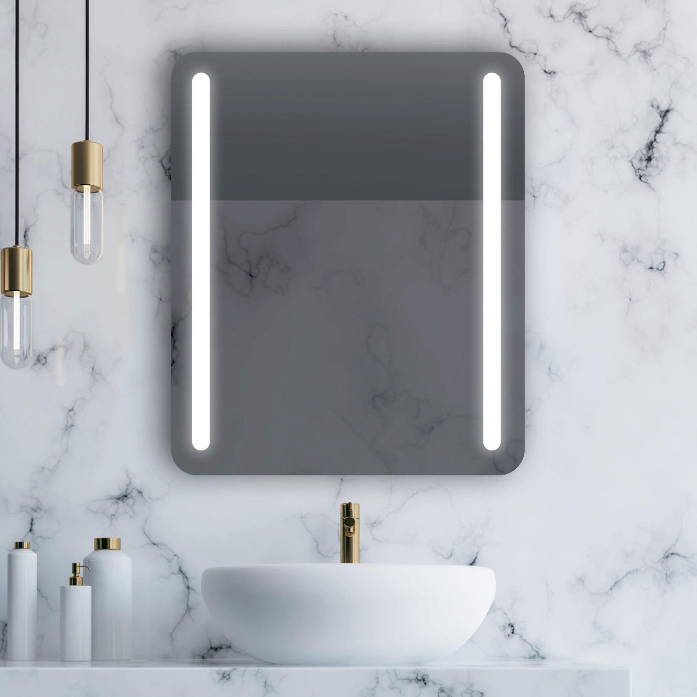 Lumin Rounded Rectangle Lighted Mirror – Séura