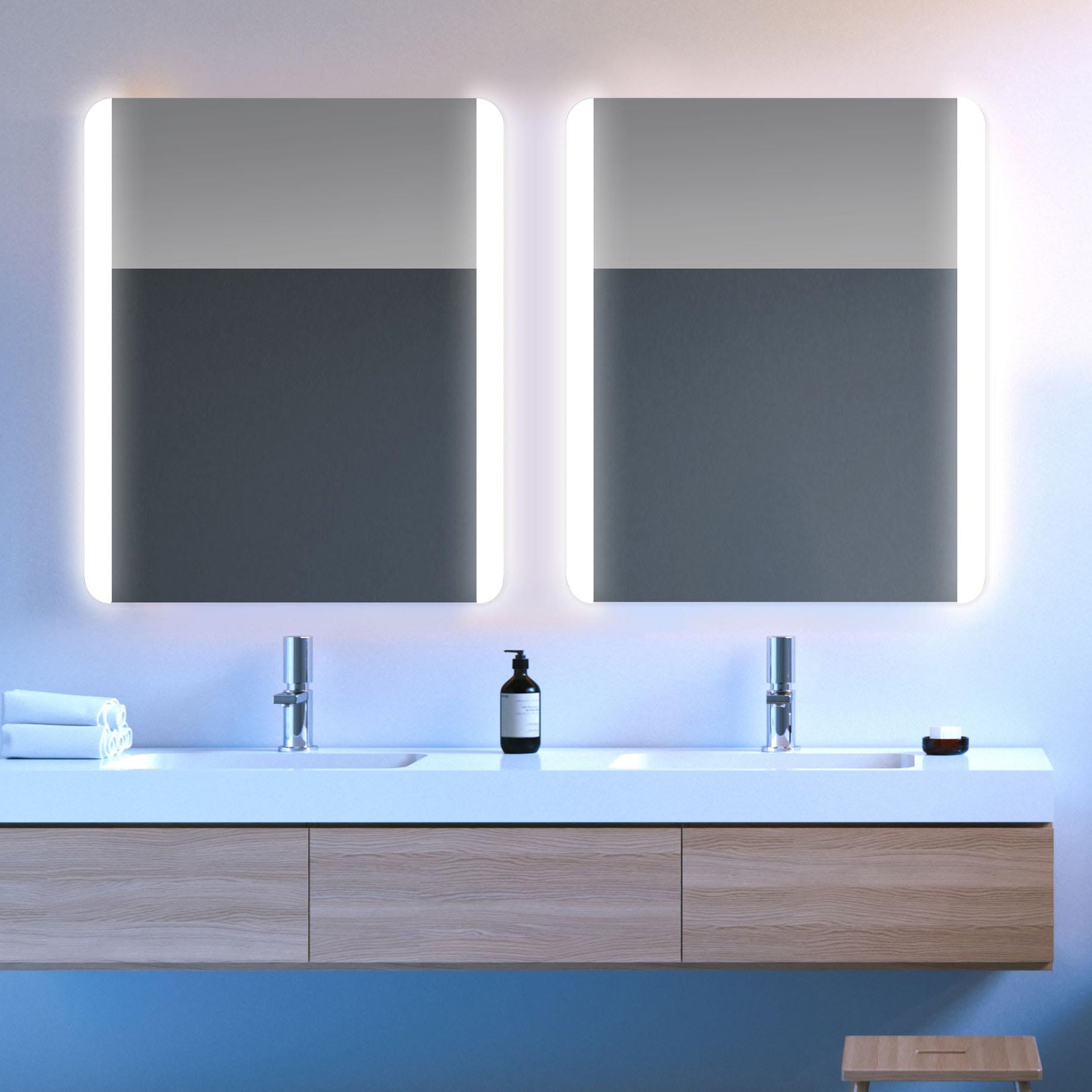 Veda Rounded Rectangle Lighted Mirror – Séura