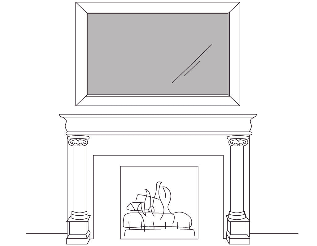 Framed TV Mirror Illustration