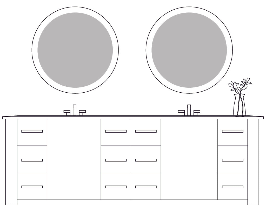 Lighted Mirror Round Forte Illustration