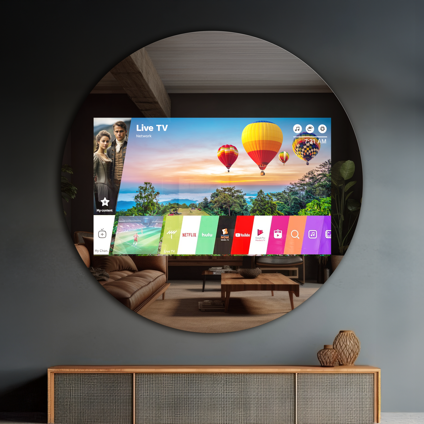 Round TV Mirror