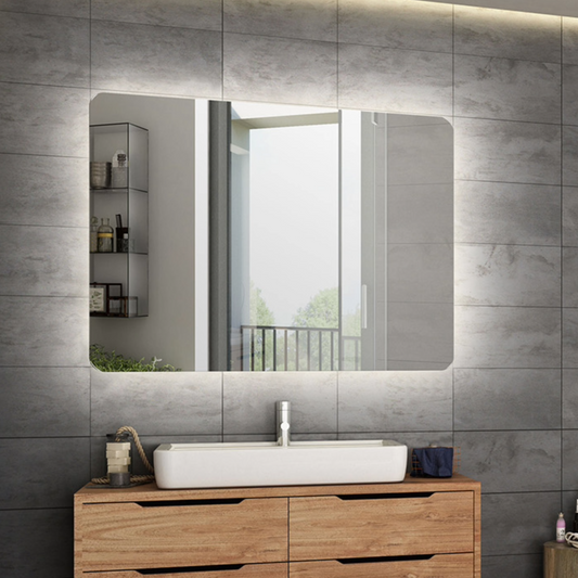Halo Rounded Rectangle Lighted Mirror