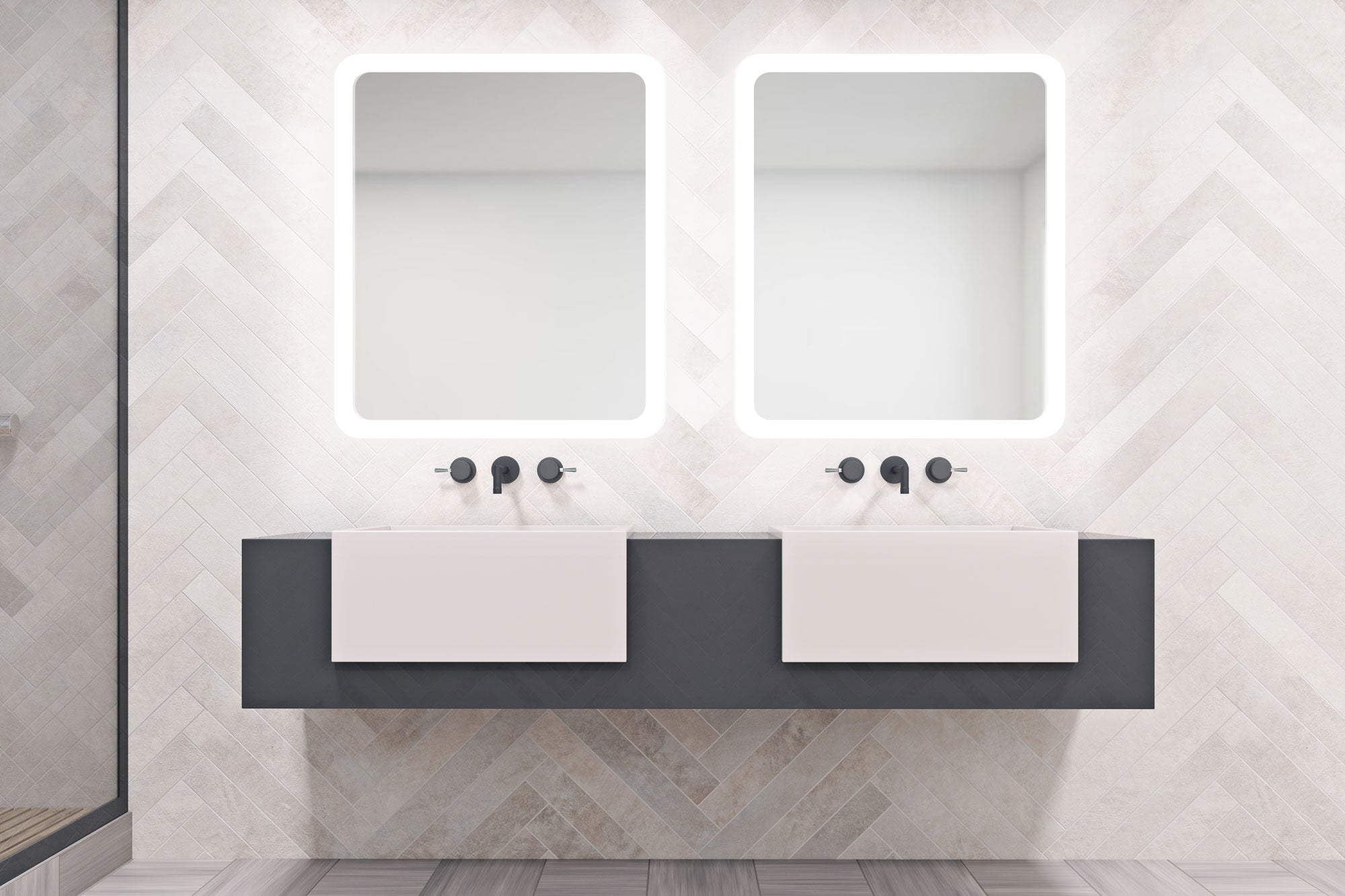 Forte Rounded Rectangle Lighted Mirror – Séura