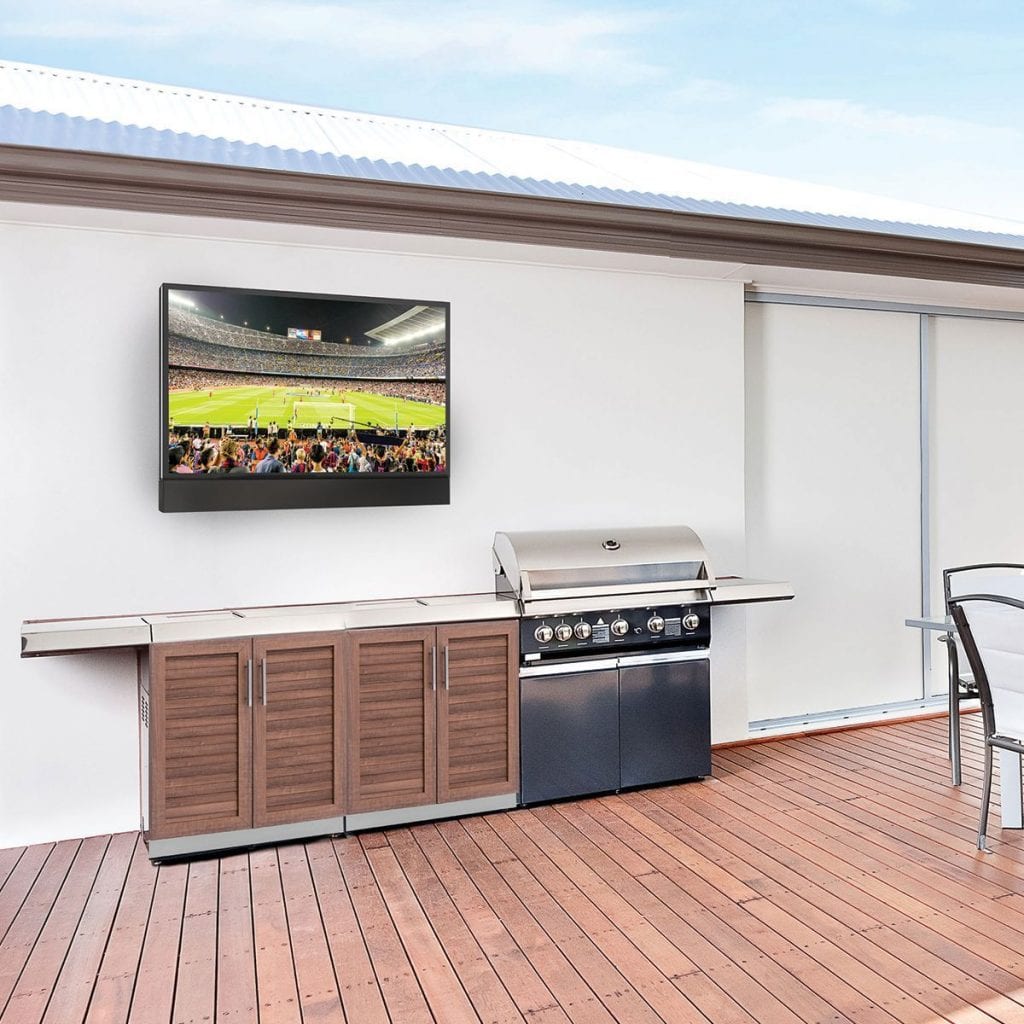 Outdoor TV on Articulating Wall Mount