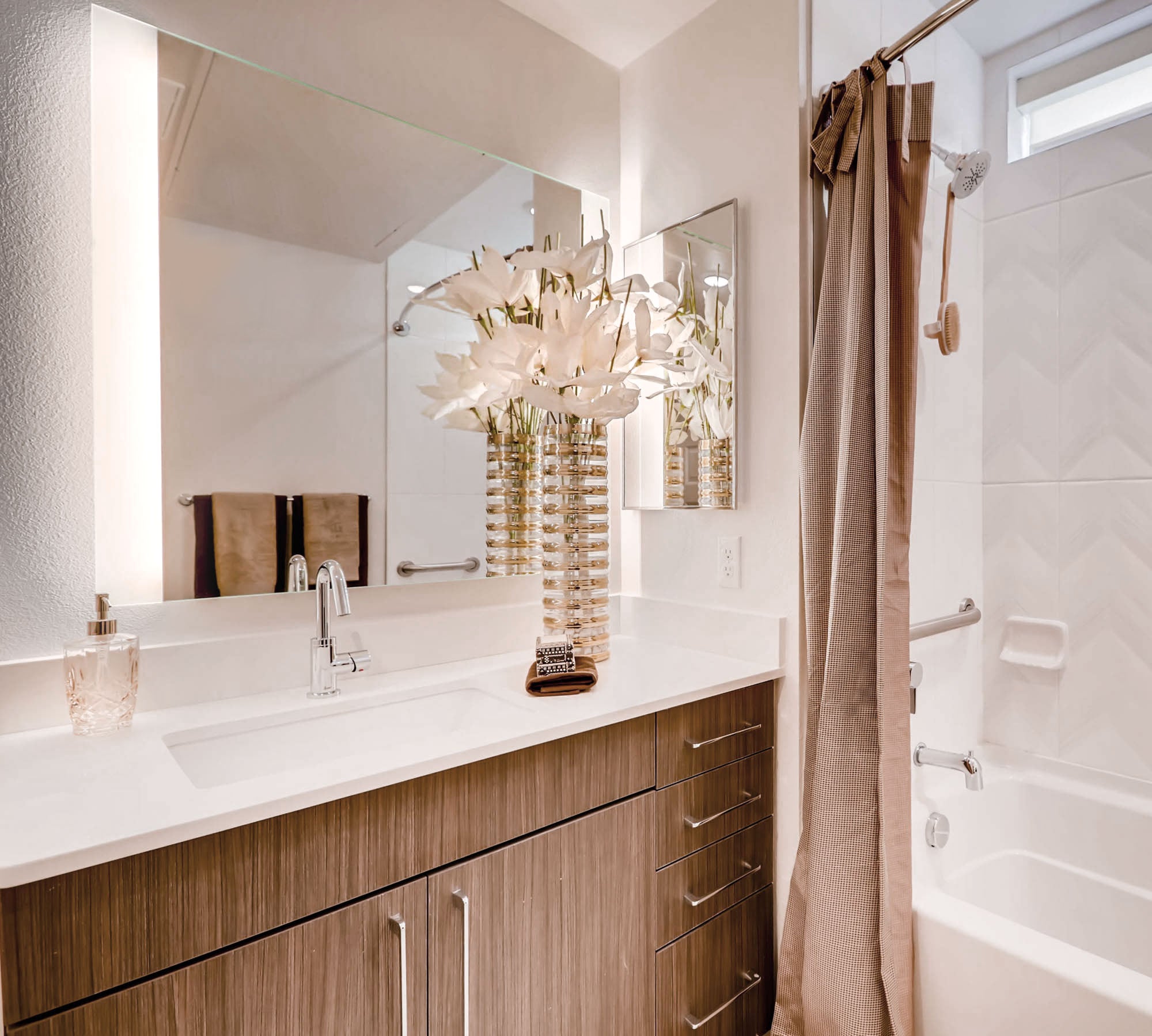 Guest Bathroom with LED Lighted Vanity Mirror 