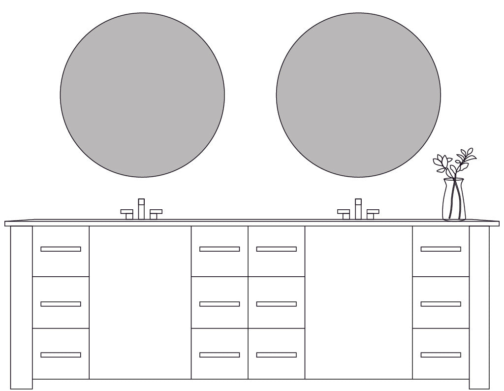 Lighted Mirror Round Halo Illustration